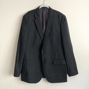 J Crew Blazer Mens 44L Black Ludlow Double Breasted Loro Piana Super 120 Wool